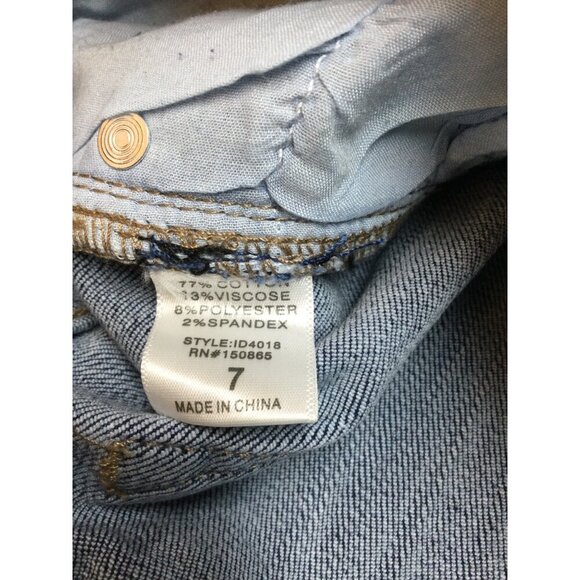 Vella Jean Womens Distressed Skinny Jeans Size 7 Cotton Blend Blue Stretch - Picture 5 of 9